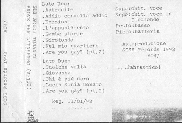 a047 gli acidi tonanti: prove per l'inferno vol1 1992